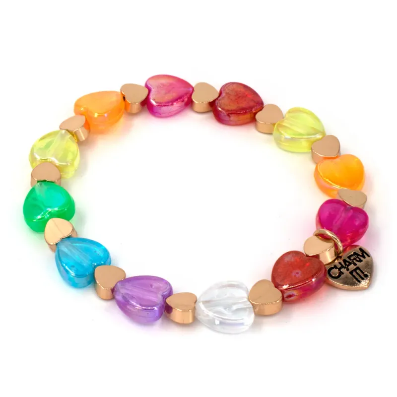 Charm It! Gold Rainbow Stretch Bracelet