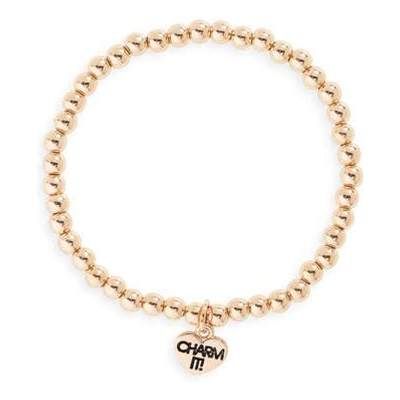 Charm It! Gold Stretch Beaded Bracelet