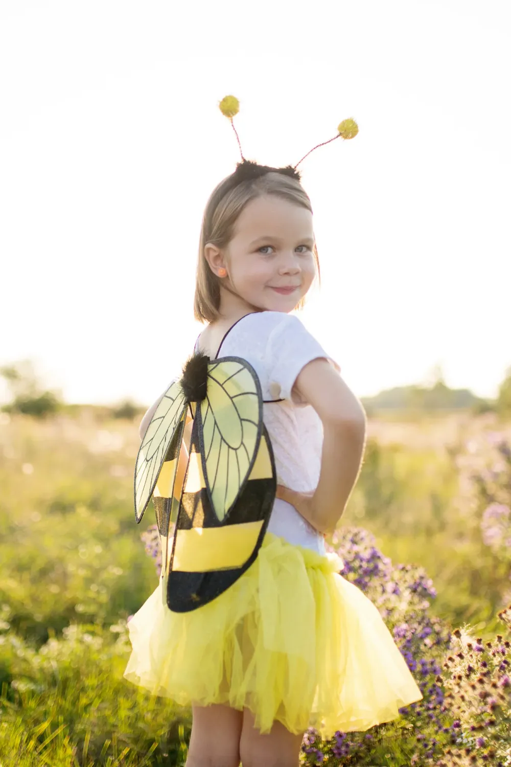 Glitter Bumblebee Tutu With Wings &amp; HB