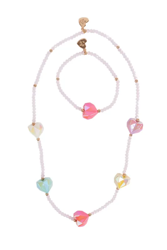 Heart Geode Necklace &amp; Bracelet Set