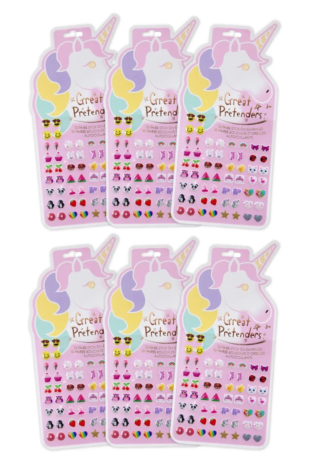 Unicorn Sticker Earrings, 30 pairs