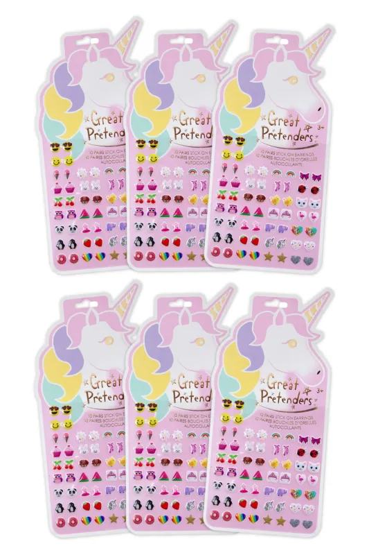 Unicorn Sticker Earrings, 30 pairs