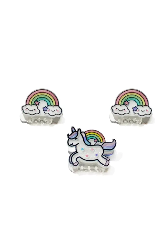 Unicorn Cutie Hairclips, 3pcs