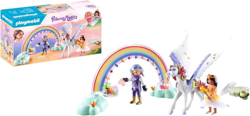 Pegasus With Rainvow In The Clouds