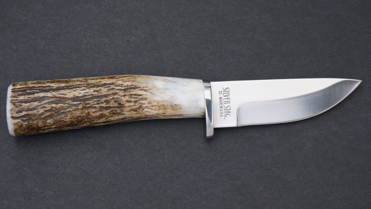 Silver Stag Sharp Forest Elk Stick Handle, D2 Steel