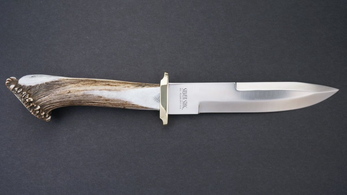 Silver Stag Pacific Bowie Crown Handle, D2 Steel