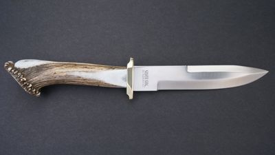 Silver Stag Pacific Bowie Crown Handle, D2 Steel