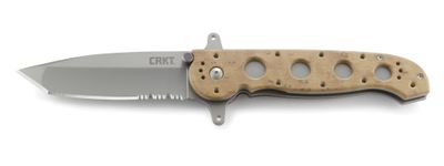 CRKT M16 Desert Tan Tanto Triple Point Serrations