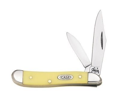 Case Cutlery Peanut Yellow Delrin Handle, Carbon Steel