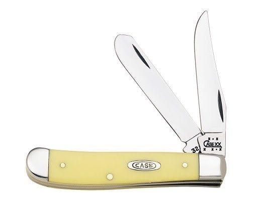 Case Cutlery Mini Trapper Yellow Synthetic Handle, Carbon Steel