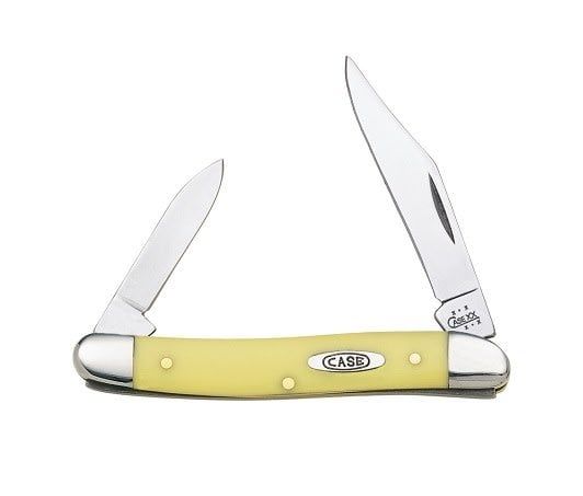 Case Pen Knife with Yellow Delrin Handle and Carbon Steel