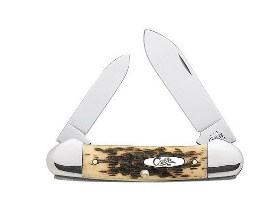 Case Cutlery Canoe Amber Bone Handle, Carbon Steel