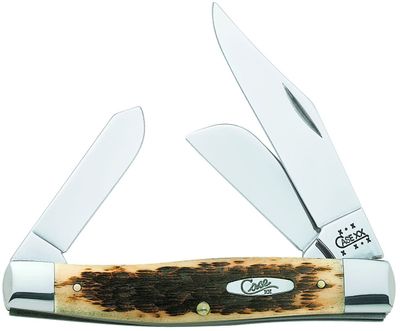 Case Large Stockman, Amber Bone Handle Carbon Steel