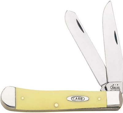 Case Cutlery Trapper Carbon Steel, Yellow Delrin Handle