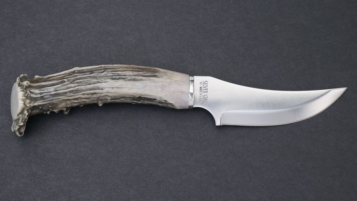 Silver Stag, Cascade Hunter D2 Steel,  Crown Handle
