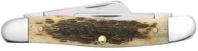 Case Cutlery Medium Stockman Amber Bone, Carbon Steel