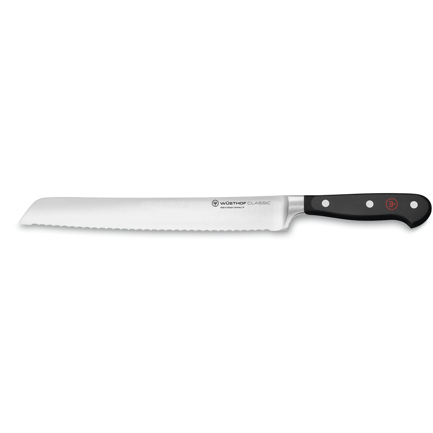 Wusthof Classic 9" Double Serrated Bread Knife, Black Handle
