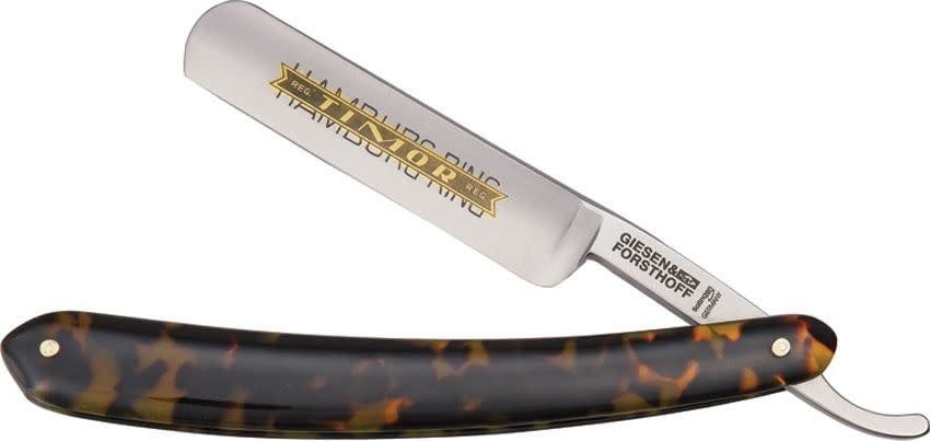 Giesen &amp; Forsthoff, Timor Straight Razor 5/8" Carbon Steel, Celluloid Handle
