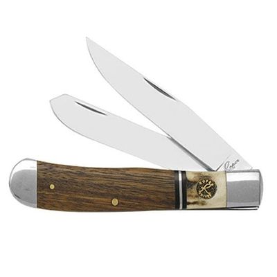 ABKT Roper Laredo Trapper Carbon Steel Blade, Stag &amp; Wood Handle