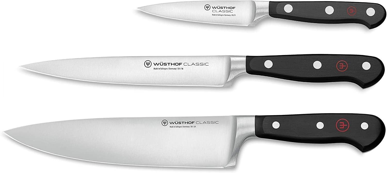 Wusthof CLASSIC 3 Piece Chef's Set- Black