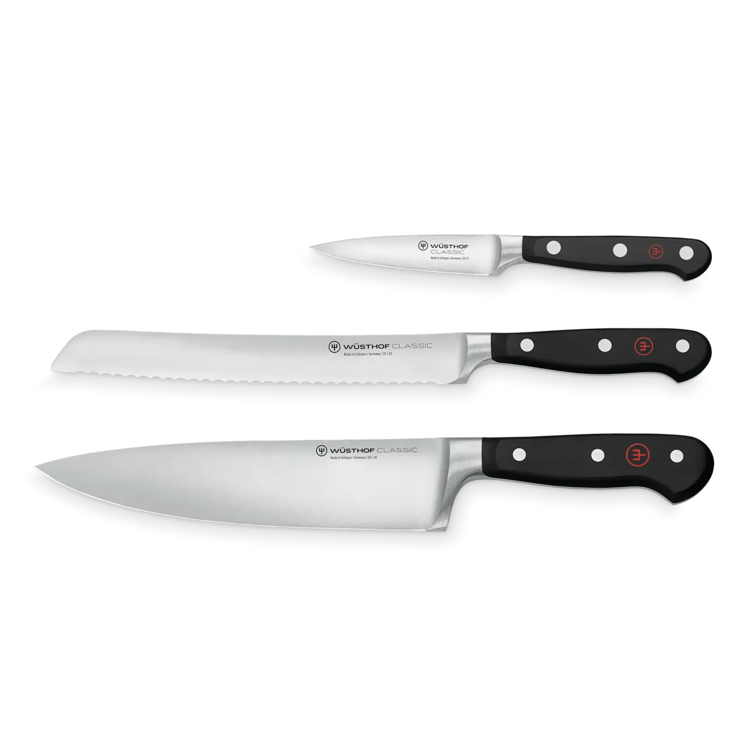 Wusthof Classic 3Pc Starter Set, Black Handle