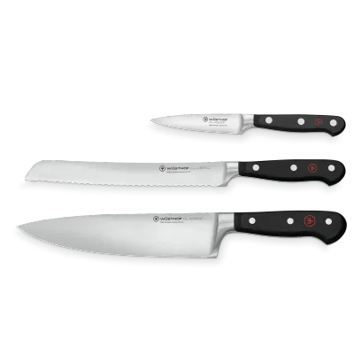 Wusthof Classic 3Pc Starter Set, Black Handle