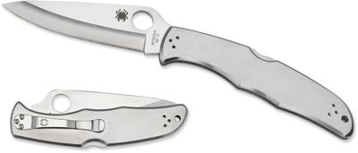 Spyderco, Endura 4, Stainless Handle, Plain Edge VG10