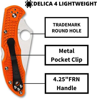 Spyderco Delica 4 Lightweight Orange FRN, VG10