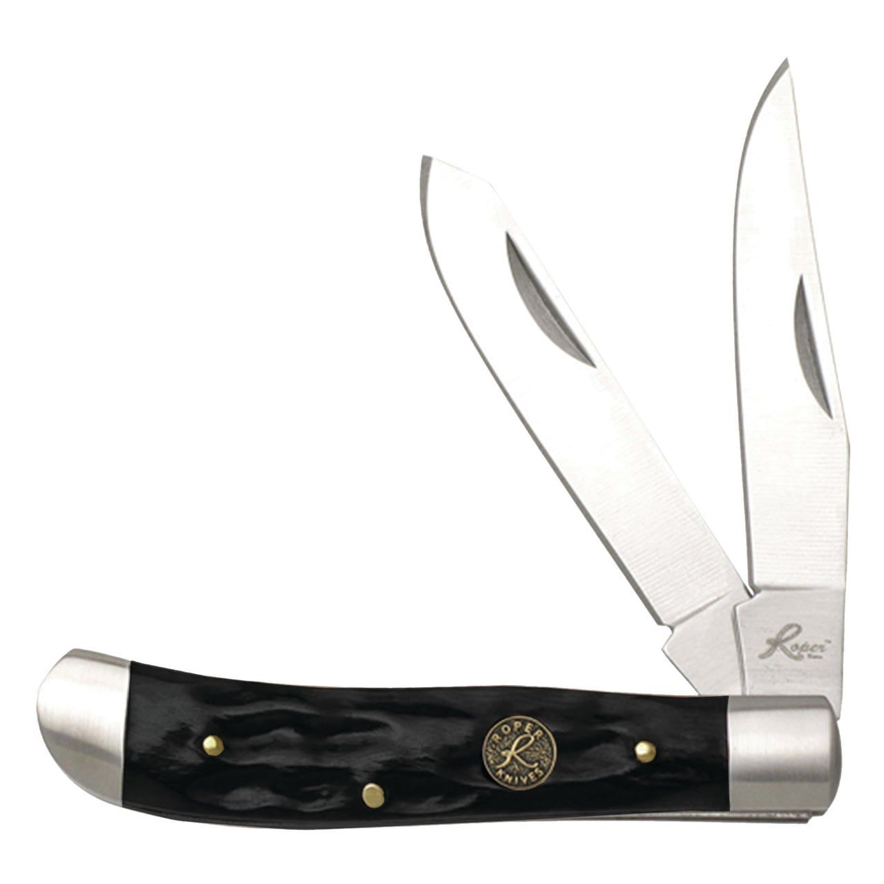 ABKT Chaparral Series Mini Trapper Black Bone Handle, 1065 Carbon Steel Blade