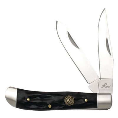 ABKT Chaparral Series Mini Trapper Black Bone Handle, 1065 Carbon Steel Blade