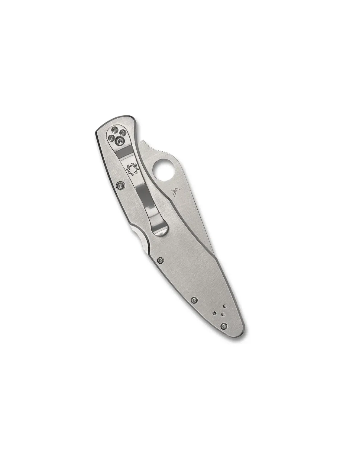 Spyderco Police Model, Stainless Handle, Plain Edge VG10