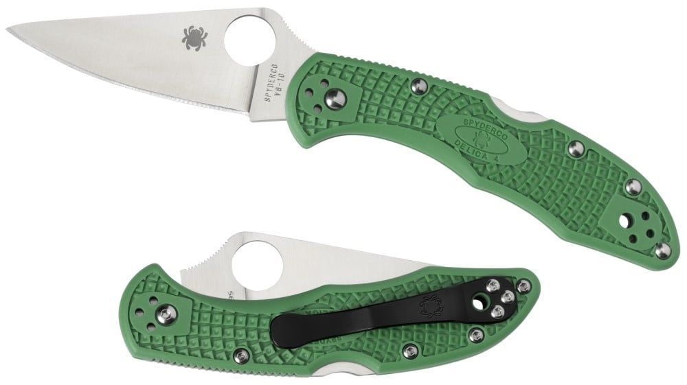 Spyderco, Delica 4 Green Lightweight FRN Handle, Flat Ground VG10