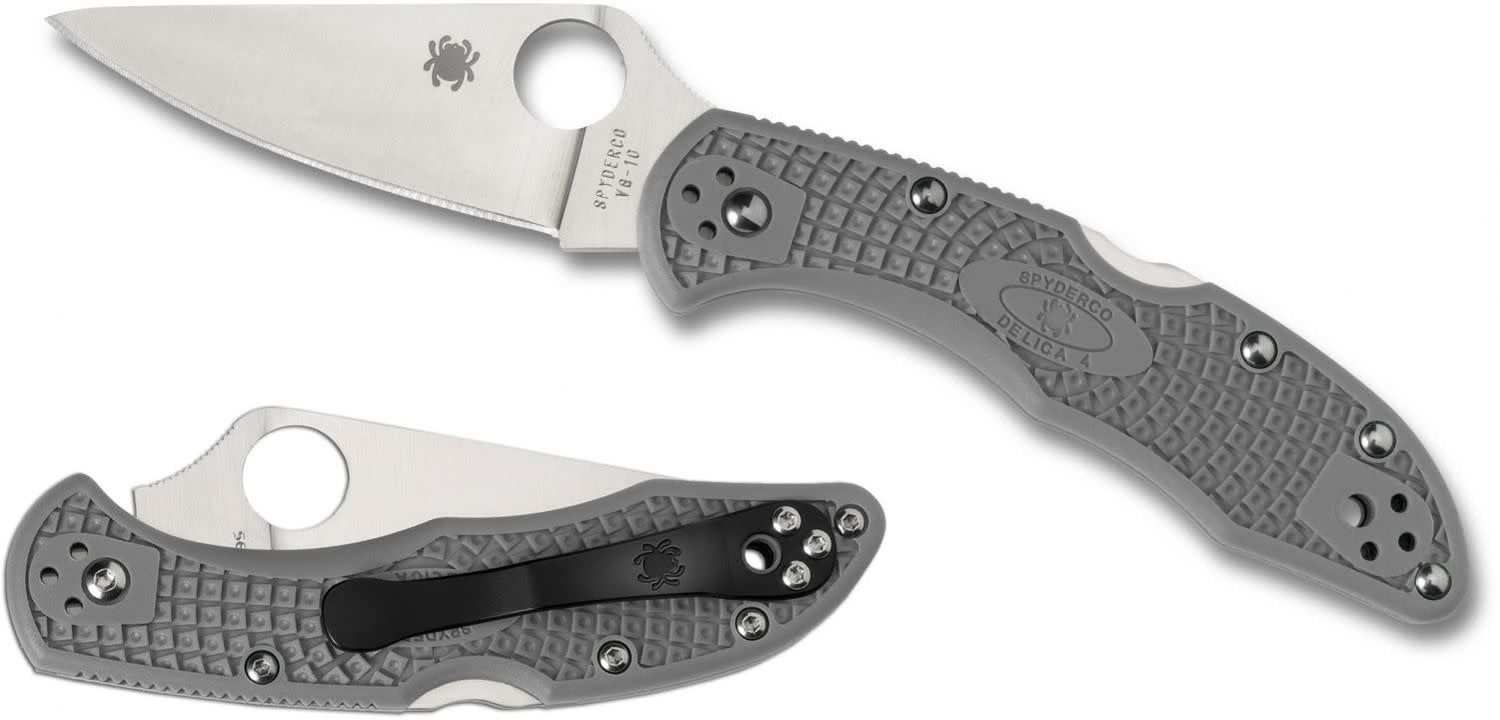 Spyderco, Delica 4 Gray Lightweight FRN, Flat Ground VG10