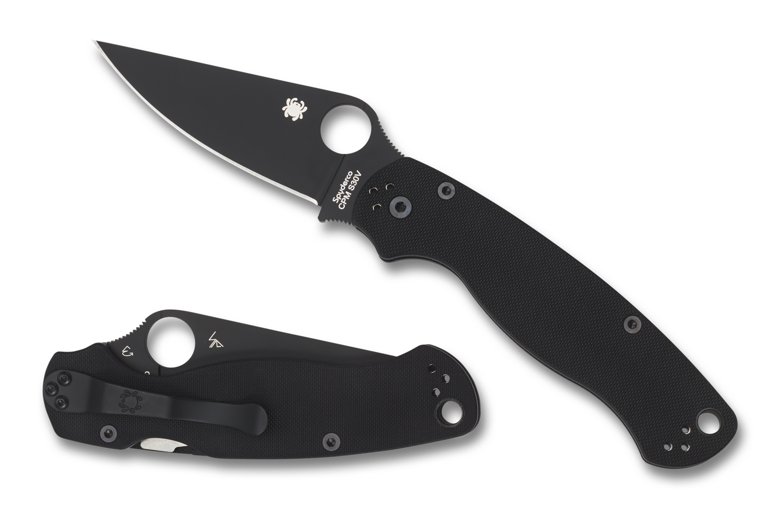 Spyderco Para Military 2, Black G-10, DLC CPM S45VN