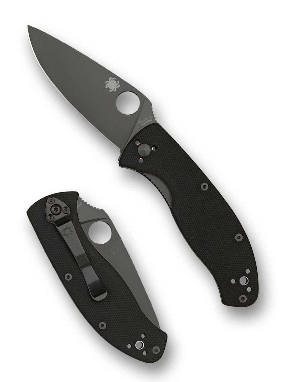 Spyderco, Tenacious Black G10 Handle, 8Cr13MoV Stainless Black Blade