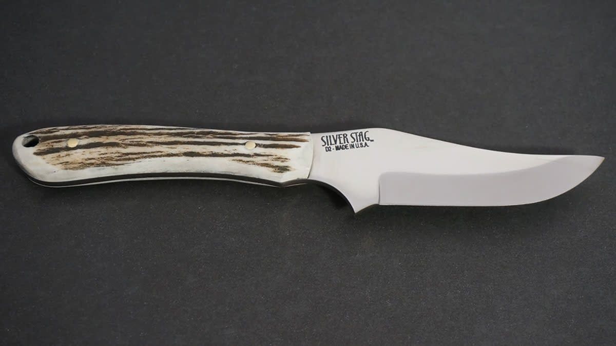 Silver Stag, Buffalo Slab, Antler Handle, D2 Steel