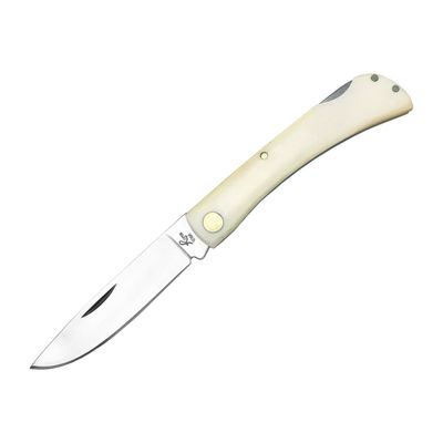 ABKT Roper Series Tumbleweed Lockback White Bone &amp; 1065 Carbon Steel