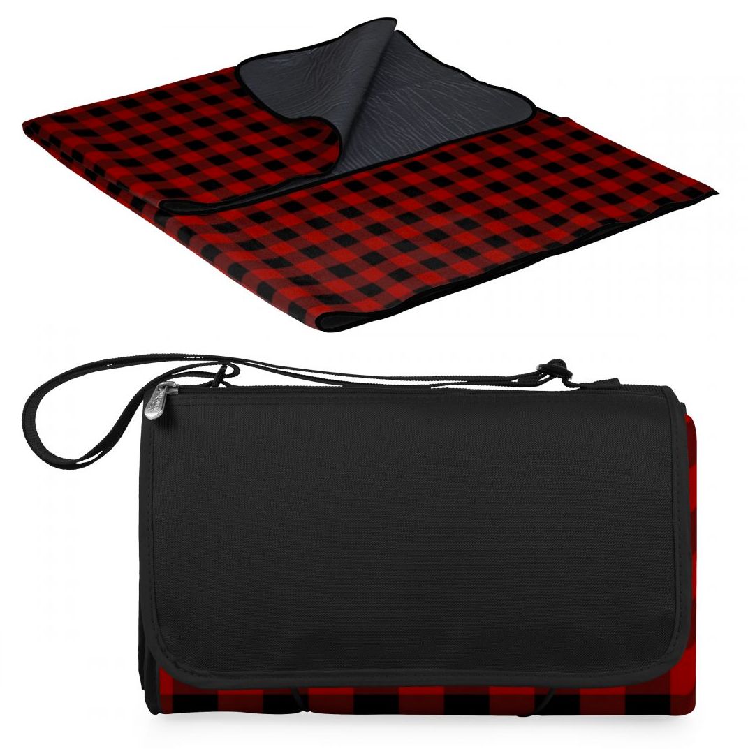 Picnic Time, Oniva, Blanket Tote XL Outdoor Picnic Blanket, (Red &amp; Black Buffalo Plaid Pattern)