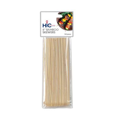 HIC Kitchen 8" Bamboo Skewers Pack of 100