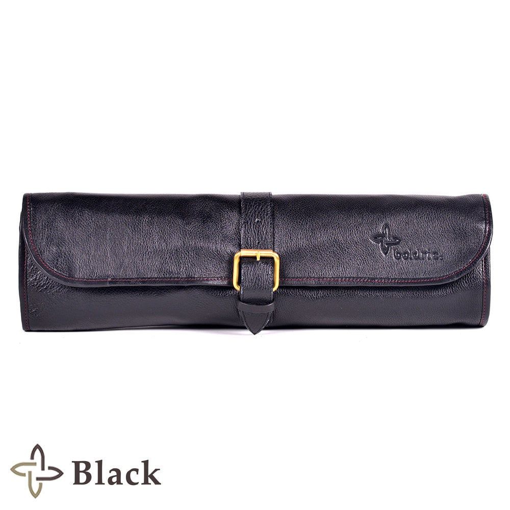 Boldric Leather One Buckle, Eight Pocket, Black