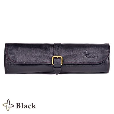 Boldric Leather One Buckle, Eight Pocket, Black