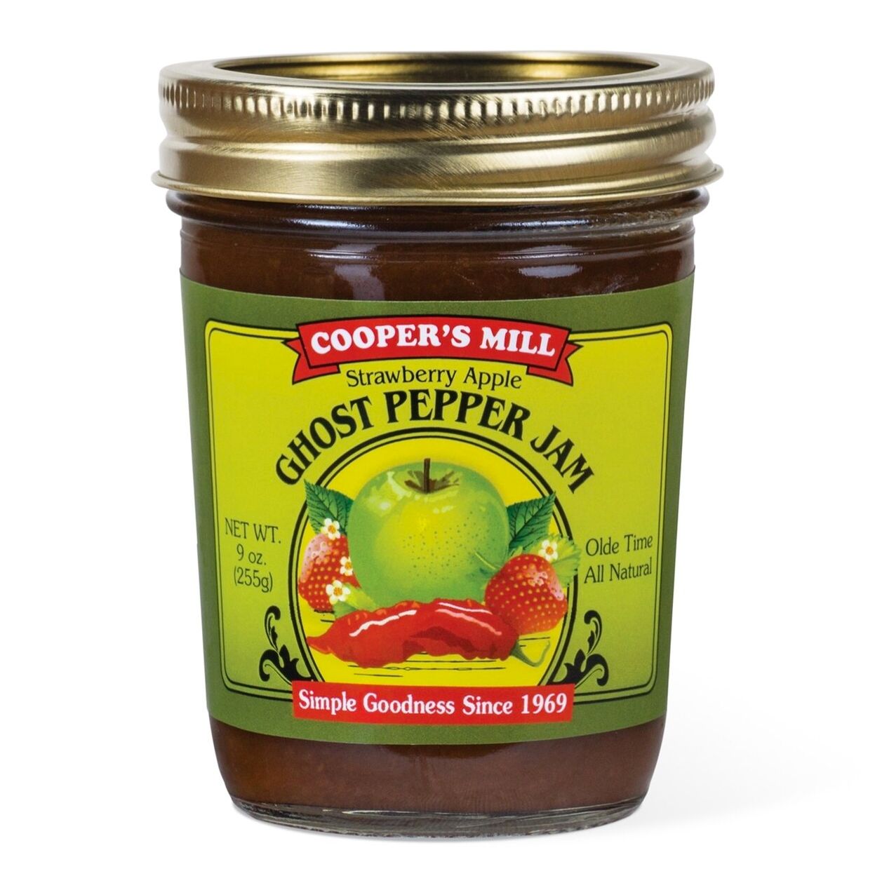 Cooper's Mill Strawberry Apple Ghost Pepper Jam- Half Pint