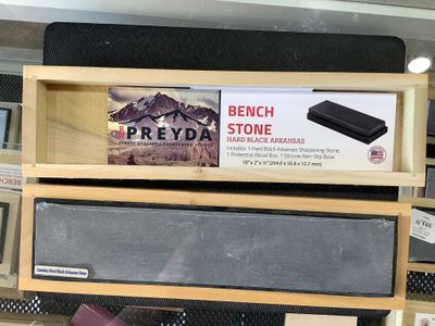 RH Preyda Hard Black Arkansas Bench Stone 10"x2"x1/2"