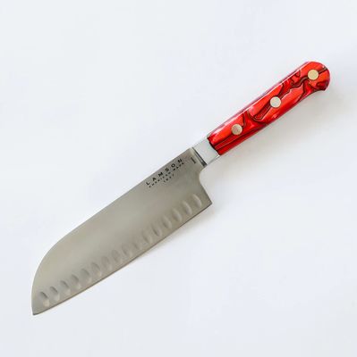 Lamson, Fire Series 7″ Premier Forged Santoku Knife With Kullenschliff (Granton) Edge