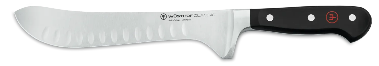 Wusthof Classic 8" Artisan Butcher Hollow Edge, Black Handle