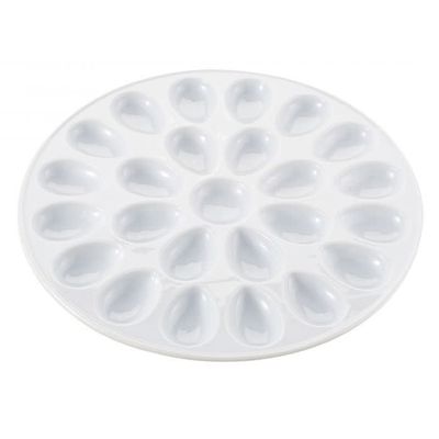 HIC Kitchen Porcelain Deviled Egg Dish 24 Slot