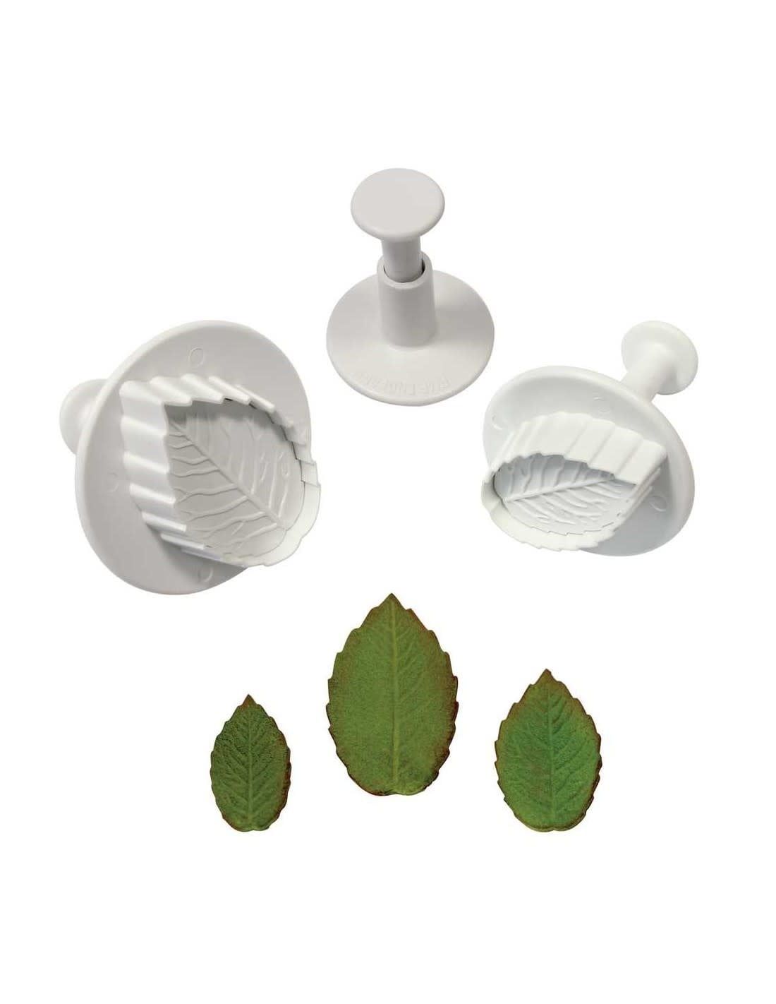PME Veined Rose Leaf Plunger Cutter- Set of 3