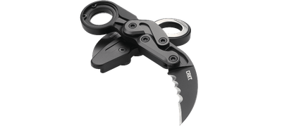 CRKT Provoke Kinematic Karambit, Veff Serrations, Black Aluminum, D2