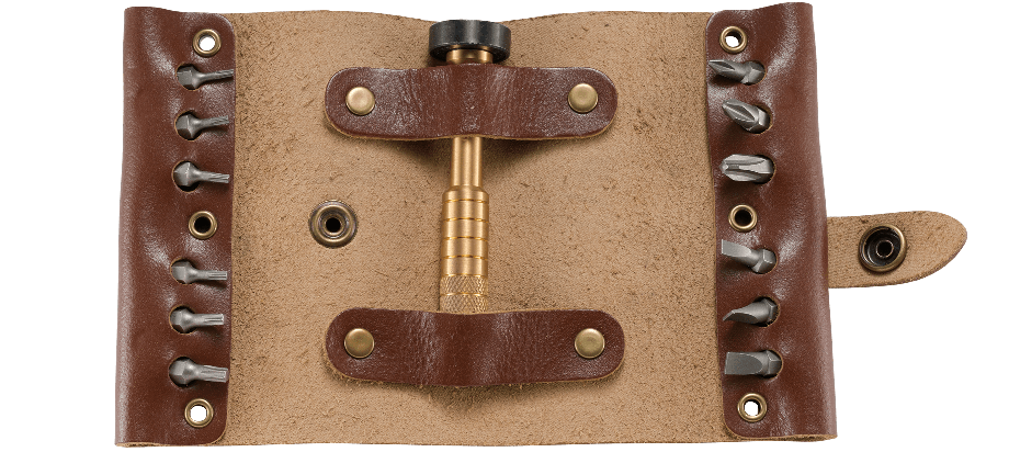 CRKT Hex Bit Driver with Leather Tool Roll