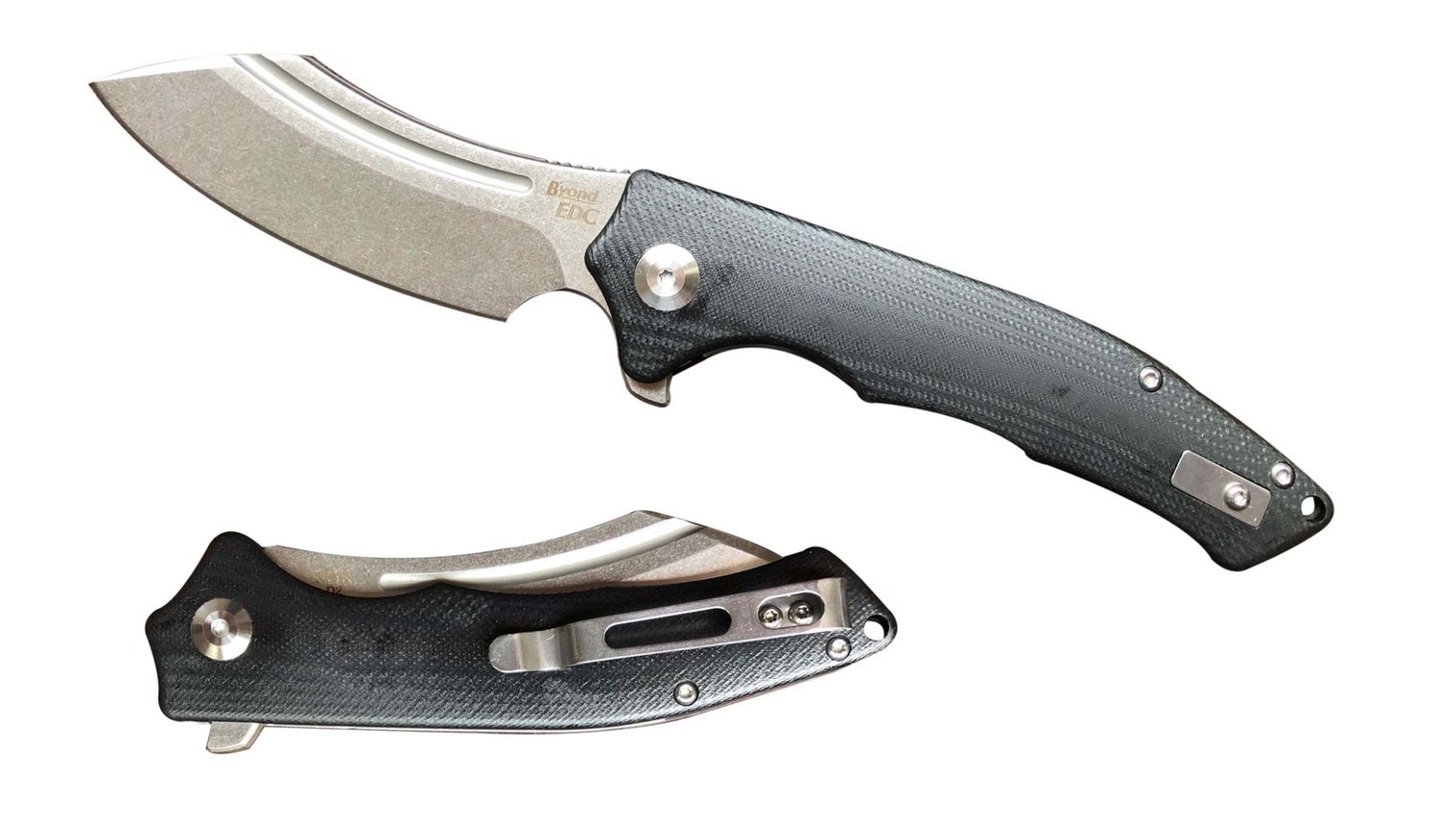 B'yond EDC Sunder Flipper Black G-10, D2 Steel